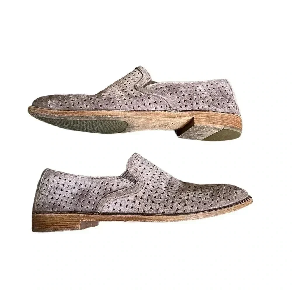 TRASK Ali Perforated Leather Suede Slip On Loafers Flats Women’s Size 7M
